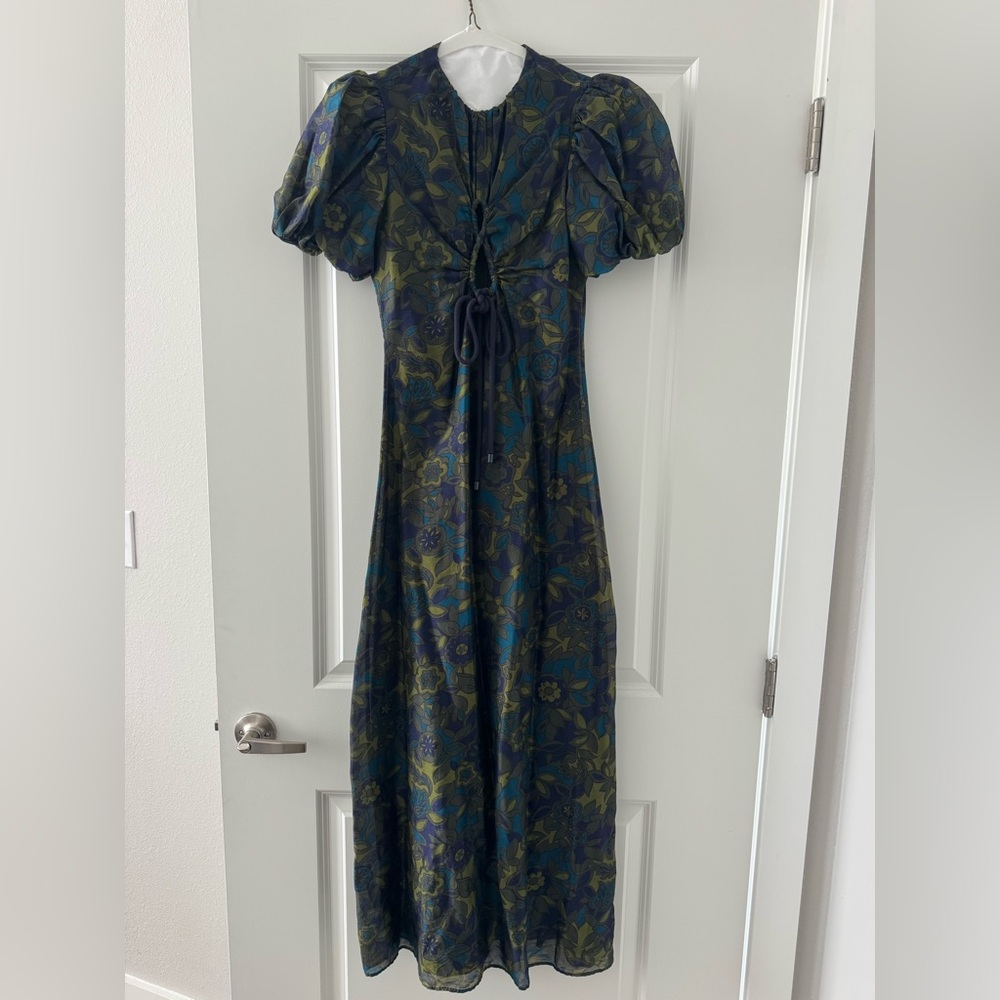SIR. The Label Valerio Keyhole Maxi Dress Jardin Silk Floral - Picture 3 of 6